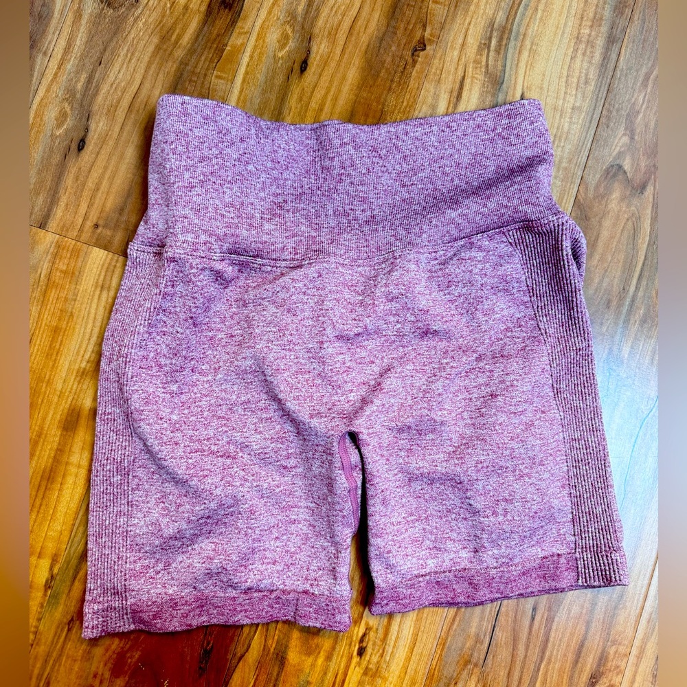 Heather Pink Compression Butt Scrunch Gym Shorts